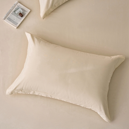 91家纺网 家纺一手货源 找家纺 ROZ home 蕊姿家居 2024新款超柔磨毛全棉单枕套 米黄