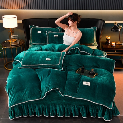 91家纺网 家纺一手货源 找家纺 总-合并 梦之星 2025新款8.5斤高克重印花+纯色牛奶绒金貂绒四件套