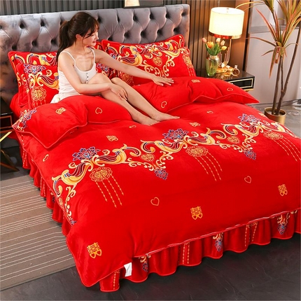 91家纺网 家纺一手货源 找家纺 （总）绒品壹家家纺 2024新款180g7斤牛奶绒印花四件套