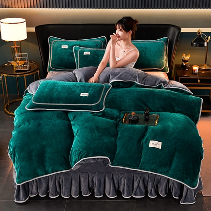 91家纺网 家纺一手货源 找家纺 总-合并 梦之星 2025新款8.5斤高克重印花+纯色牛奶绒金貂绒四件套