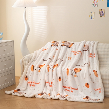 91家纺网 家纺一手货源 找家纺 （总）雅萱家纺 2024新款羊羔绒+牛奶绒毛毯披肩毯盖毯