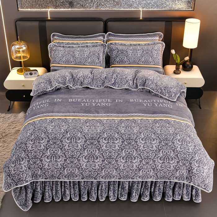 91家纺网 家纺一手货源 找家纺 雨洋2025新款加厚保暖8.5斤牛奶绒金貂婴儿绒四件套 都市生活