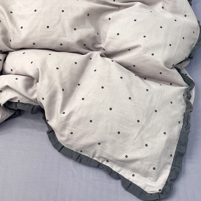 91家纺网 家纺一手货源 找家纺 荣轩 2024新款全棉印花双层纱四件套 皱皱纱花边款 花边 多肉葡萄