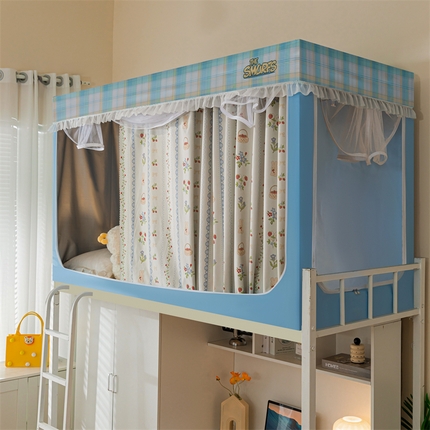 91家纺网 家纺一手货源 找家纺 卓尔居 2025新款学生宿舍遮光床帘涂层花边花卉系列蚊帐 玫瑰花藤