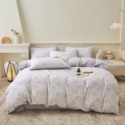 91家纺网 家纺一手货源 找家纺 柠馨 2024新款基础款全棉磨毛纯色四件套 斯洛特