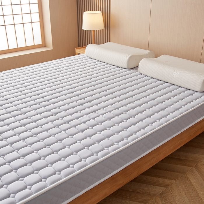 91家纺网 家纺一手货源 找家纺 卡派 2024新款乳胶记忆棉立体加厚加高床垫-方格系列 灰色