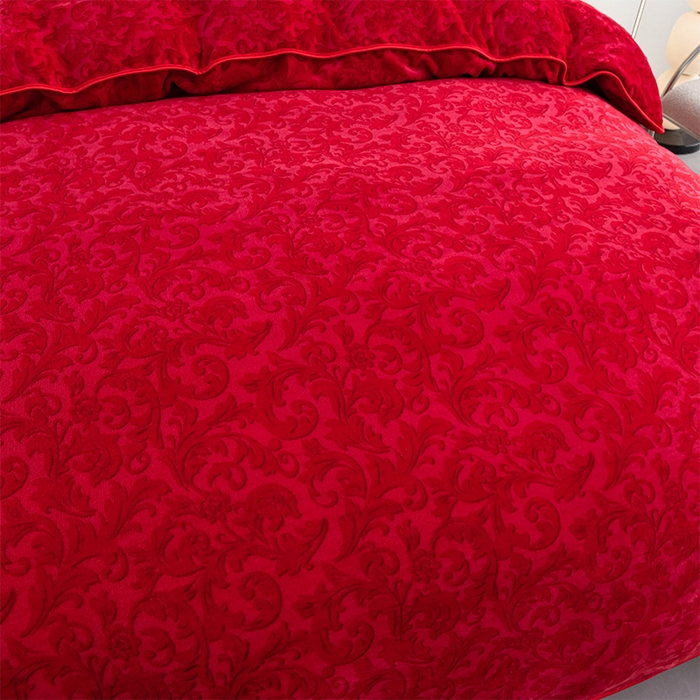 91家纺网 家纺一手货源 找家纺 绒品壹家家纺 2024新款180g7斤牛奶绒印花单被套 鸿运当头