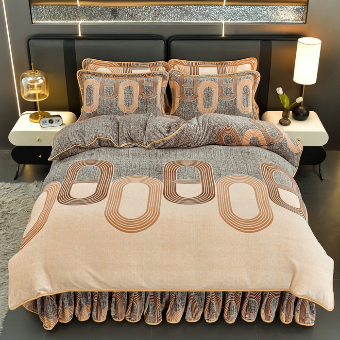 91家纺网 家纺一手货源 找家纺 雨洋2025新款加厚保暖8.5斤牛奶绒金貂婴儿绒四件套 安娜