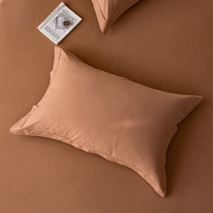 91家纺网 家纺一手货源 找家纺 ROZ home 蕊姿家居 2024新款超柔磨毛全棉单枕套 暖橙