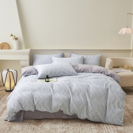 91家纺网 家纺一手货源 找家纺 （总）柠馨 2024新款基础款全棉磨毛纯色四件套