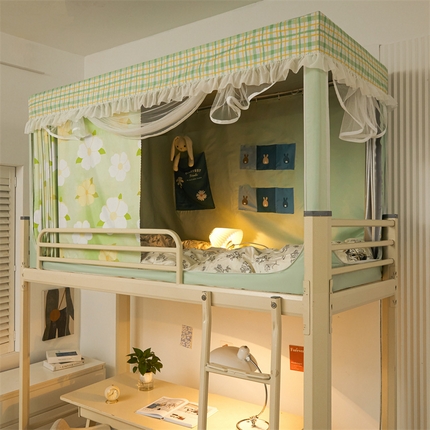 91家纺网 家纺一手货源 找家纺 卓尔居 2025新款学生宿舍遮光床帘涂层花边花卉系列蚊帐 初晴