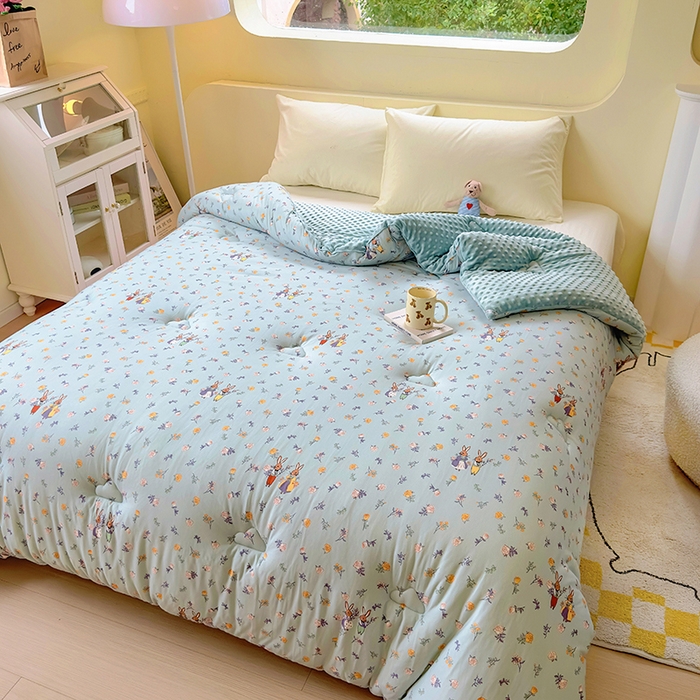 91家纺网 家纺一手货源 找家纺 木堇家居 2024新款针织棉豆豆被大豆四季被冬被被子被芯 针织豆豆被-彼得兔