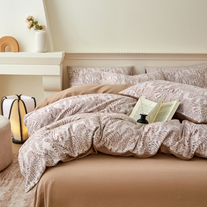 91家纺网 家纺一手货源 找家纺 柠馨 2024新款基础款全棉磨毛纯色四件套 摩菲