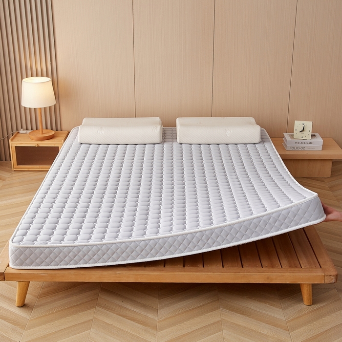 91家纺网 家纺一手货源 找家纺 卡派 2024新款乳胶记忆棉立体加厚加高床垫-方格系列 灰色