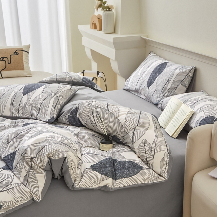 91家纺网 家纺一手货源 找家纺 柠馨 2024新款基础款全棉磨毛纯色四件套 安格斯