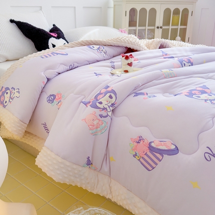 91家纺网 家纺一手货源 找家纺 （总）U被家纺 2025【正版授权】三丽鸥系列针织豆豆四季被