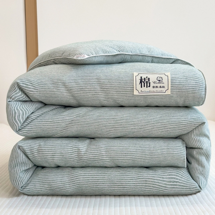 91家纺网 家纺一手货源 找家纺 米菲 2024新款A类软糯彩棉被芯被子春秋被冬被-山岚 山岚-青绿