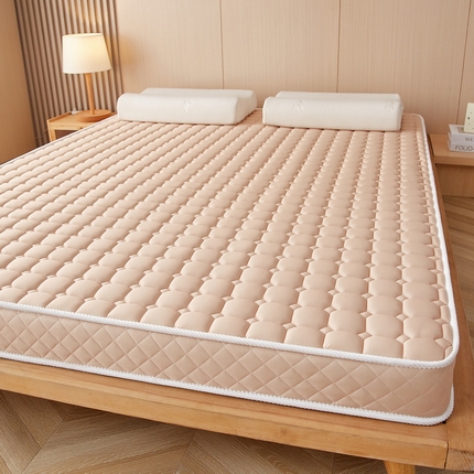 91家纺网 家纺一手货源 找家纺 卡派 2024新款乳胶记忆棉立体加厚加高床垫-方格系列 驼色