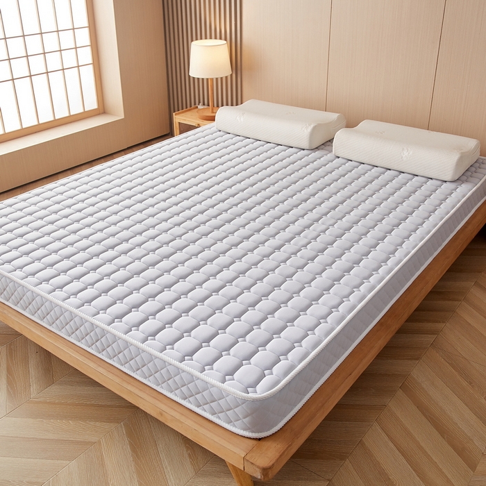 91家纺网 家纺一手货源 找家纺 卡派 2024新款乳胶记忆棉立体加厚加高床垫-方格系列 灰色