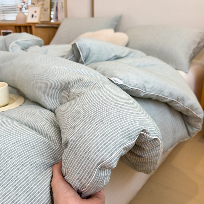 91家纺网 家纺一手货源 找家纺 米菲 2024新款A类软糯彩棉被芯被子春秋被冬被-山岚 山岚-青绿