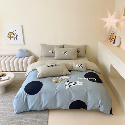 91家纺网 家纺一手货源 找家纺 帅露家纺 2025新款全棉磨毛大版印加绣四件套【提供买家秀】 幸运小斑