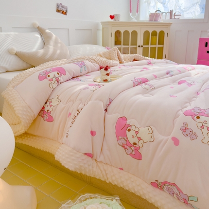 91家纺网 家纺一手货源 找家纺 （总）U被家纺 2025【正版授权】三丽鸥系列针织豆豆四季被