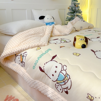 91家纺网 家纺一手货源 找家纺 （总）U被家纺 2025【正版授权】三丽鸥系列针织豆豆四季被