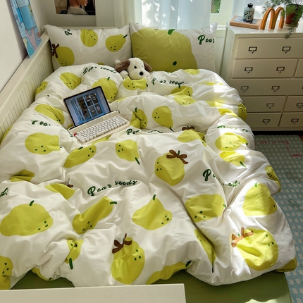 91家纺网 家纺一手货源 找家纺 （总）桃喜 2024新款学生季13372全棉混搭四件套