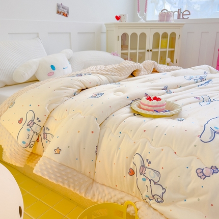 91家纺网 家纺一手货源 找家纺 （总）U被家纺 2025【正版授权】三丽鸥系列针织豆豆四季被