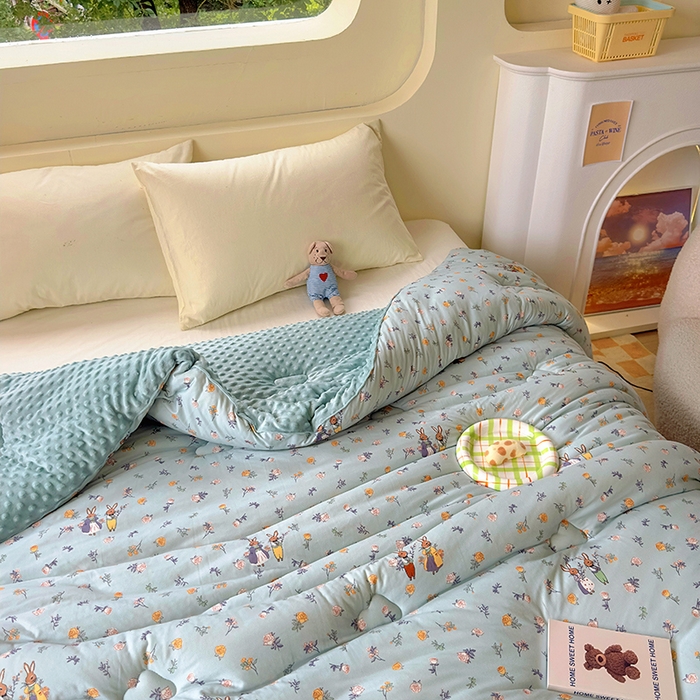 91家纺网 家纺一手货源 找家纺 木堇家居 2024新款针织棉豆豆被大豆四季被冬被被子被芯 针织豆豆被-彼得兔