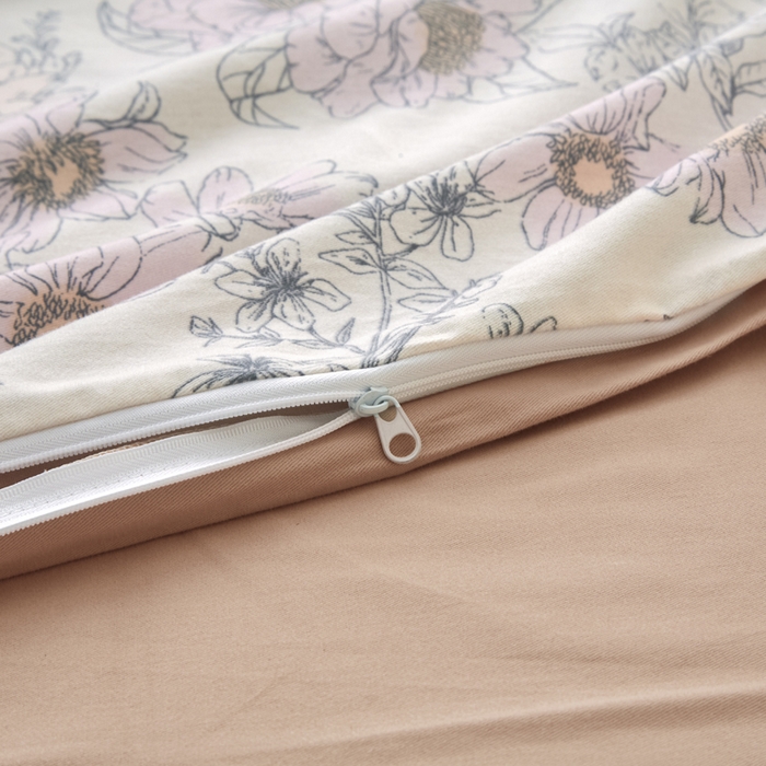 91家纺网 家纺一手货源 找家纺 柠馨 2024新款基础款全棉磨毛纯色四件套 莫奈花园