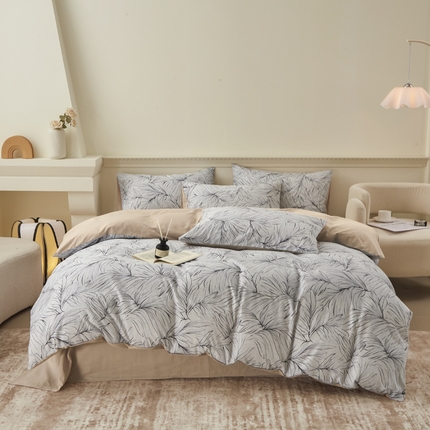 91家纺网 家纺一手货源 找家纺 （总）柠馨 2024新款基础款全棉磨毛纯色四件套