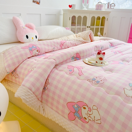 91家纺网 家纺一手货源 找家纺 （总）U被家纺 2025【正版授权】三丽鸥系列针织豆豆四季被