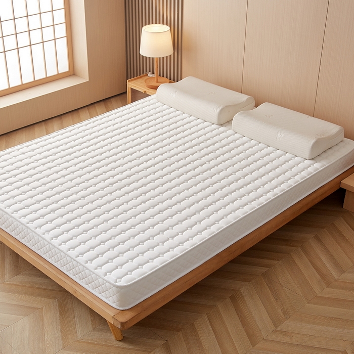 91家纺网 家纺一手货源 找家纺 迪乐妮家居 2024新款乳胶记忆棉立体加厚加高床垫-方格系列 白色