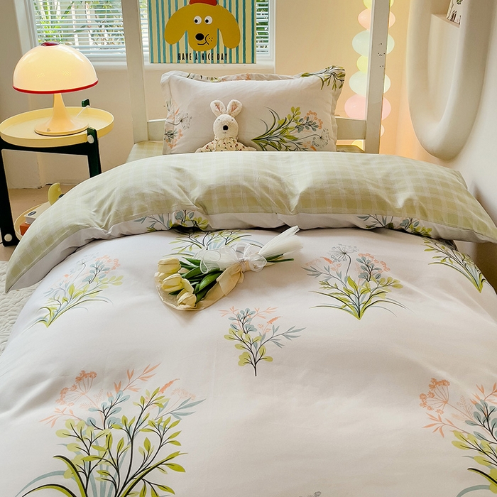 91家纺网 家纺一手货源 找家纺 梦卓家纺 2025新款芦荟棉三件套四件套  宿舍图 花季