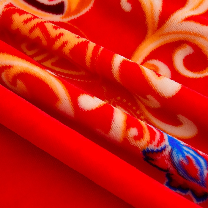 91家纺网 家纺一手货源 找家纺 绒品壹家家纺 2024新款180g7斤牛奶绒印花单被套 喜结良缘