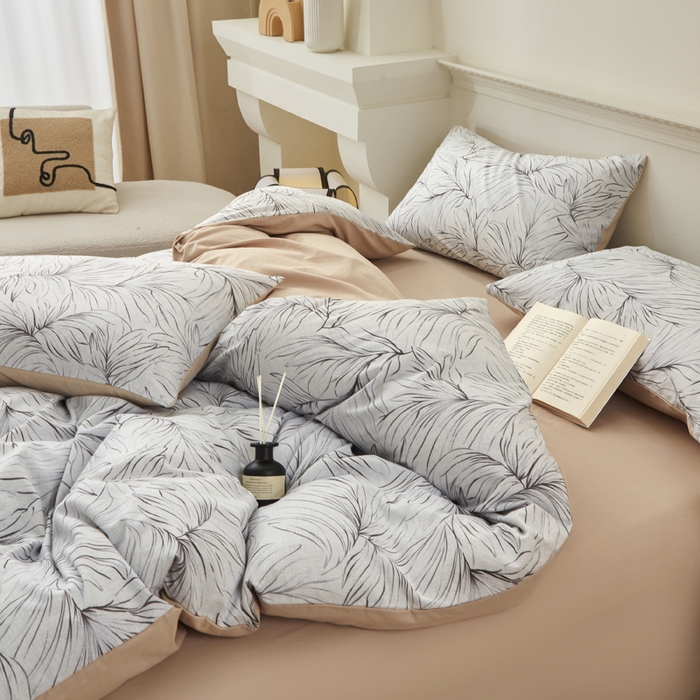 91家纺网 家纺一手货源 找家纺 柠馨 2024新款基础款全棉磨毛纯色四件套 布达佩斯