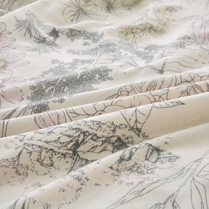 91家纺网 家纺一手货源 找家纺 柠馨 2024新款基础款全棉磨毛纯色四件套 莫奈花园