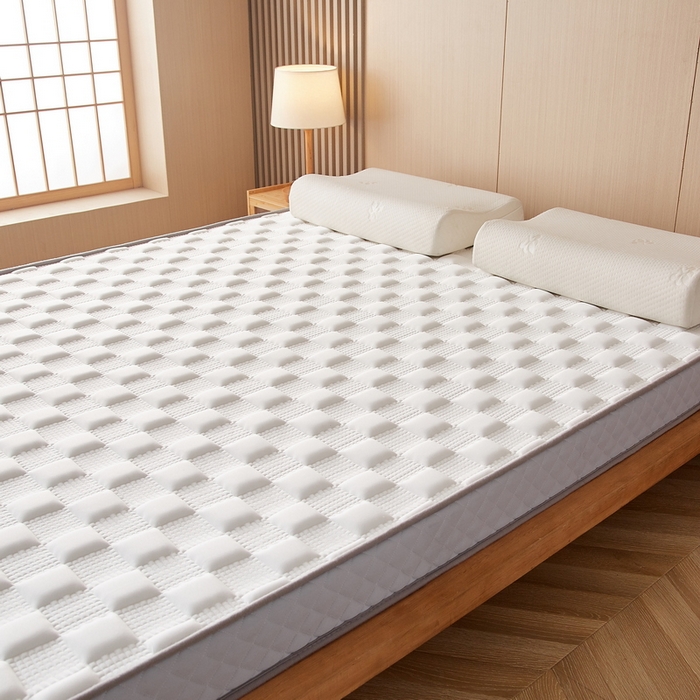 91家纺网 家纺一手货源 找家纺 卡派 2024新款牛奶丝加厚加高乳胶记忆棉床垫 白色