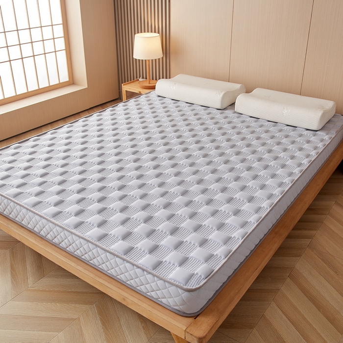 91家纺网 家纺一手货源 找家纺 卡派 2024新款牛奶丝加厚加高乳胶记忆棉床垫 灰色