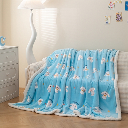 91家纺网 家纺一手货源 找家纺 （总）雅萱家纺 2024新款羊羔绒+牛奶绒毛毯披肩毯盖毯