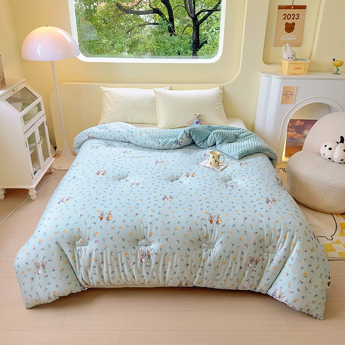 91家纺网 家纺一手货源 找家纺 木堇家居 2024新款针织棉豆豆被大豆四季被冬被被子被芯 针织豆豆被-彼得兔