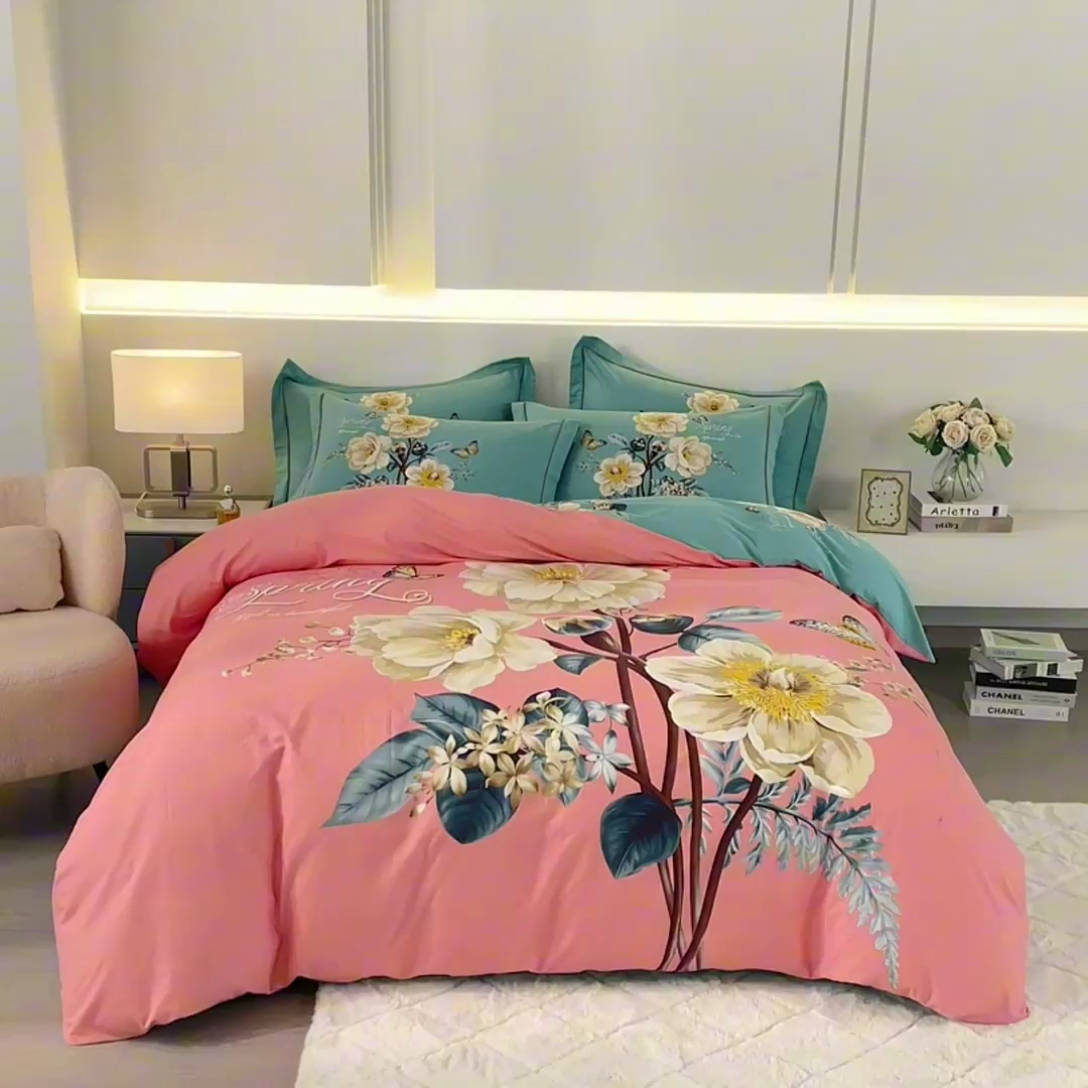 91家纺网 家纺一手货源 找家纺 格里芬家纺 2025新款全棉加厚大版磨毛纯棉磨毛四件套 美好时代