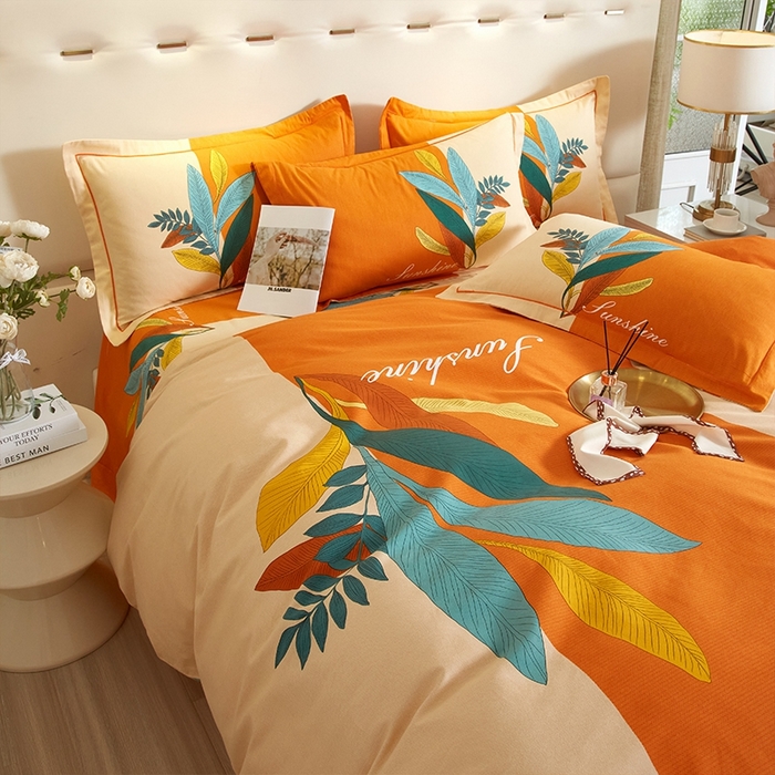 91家纺网 家纺一手货源 找家纺 格里芬家纺 2025新款全棉加厚大版磨毛纯棉磨毛四件套 金枝玉叶