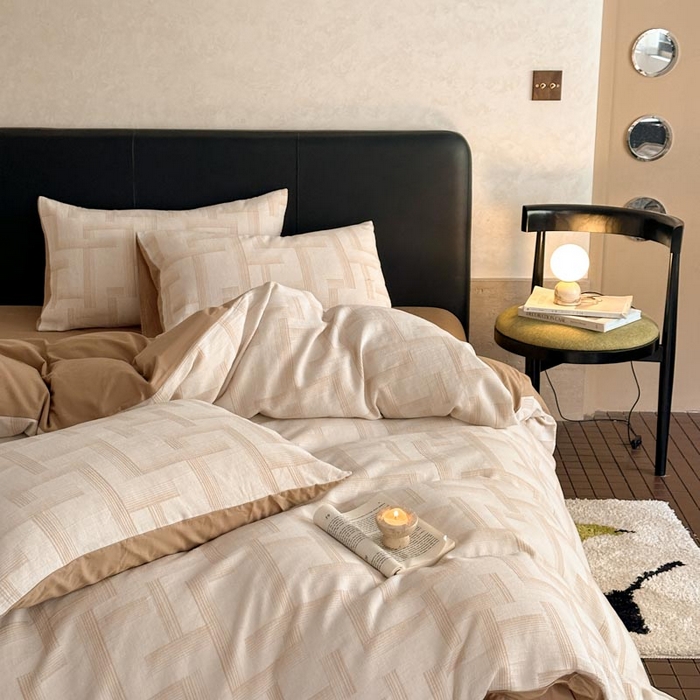 91家纺网 家纺一手货源 找家纺 ab家纺 2024新款A类全棉三层纱提花四件套--奥德赛 奥德赛 米咖