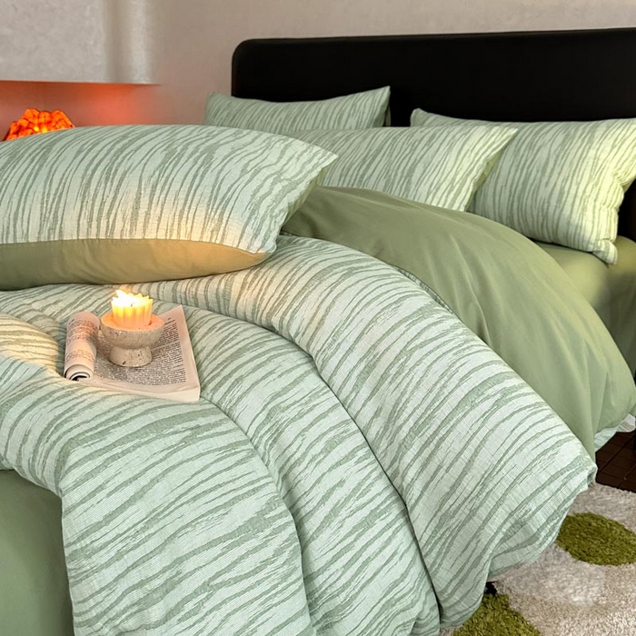 91家纺网 家纺一手货源 找家纺 （总）ab家纺 2024新款A类全棉三层纱提花四件套--米亚