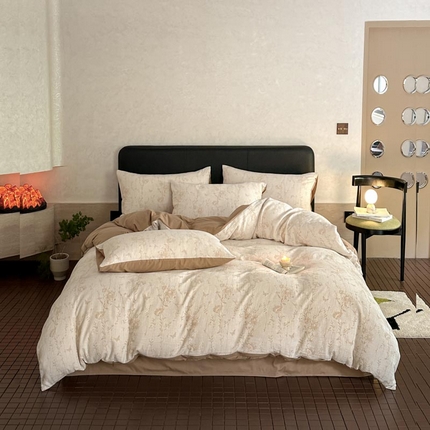 2024新款A类全棉三层纱提花四件套--茵荔 茵荔-米咖