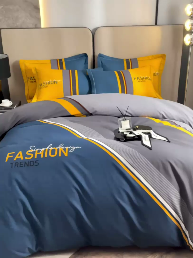 91家纺网 家纺一手货源 找家纺 格里芬家纺 2025新款全棉加厚大版磨毛纯棉磨毛四件套 斐尔