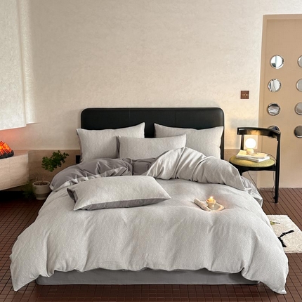 ab家纺 2024新款A类全棉三层纱提花四件套--凡尔赛 凡尔赛 浅灰