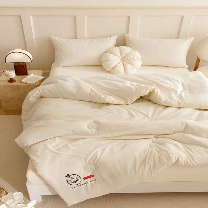 91家纺网 家纺一手货源 找家纺 卡派 2024新款水洗棉全棉新疆棉花被子被芯 P标-白色